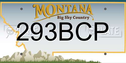293BCP Montana License Plate