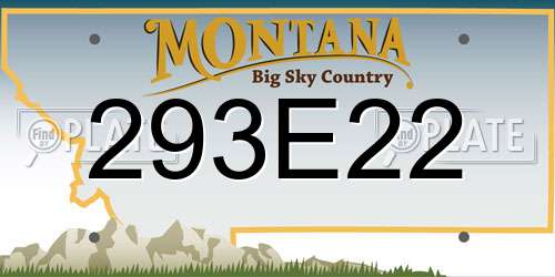 293E22 Montana License Plate