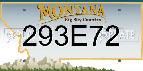 293E72 Montana License Plate