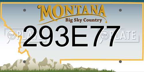 293E77 Montana License Plate