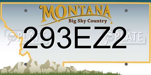 293EZ2 Montana License Plate