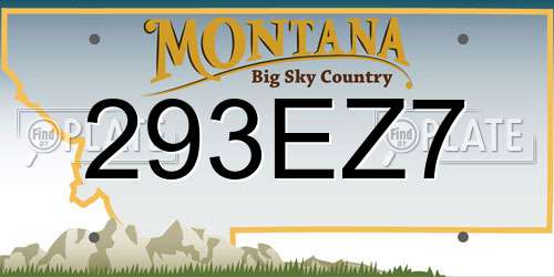 293EZ7 Montana License Plate
