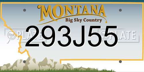 293J55 Montana License Plate
