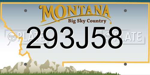 293J58 Montana License Plate