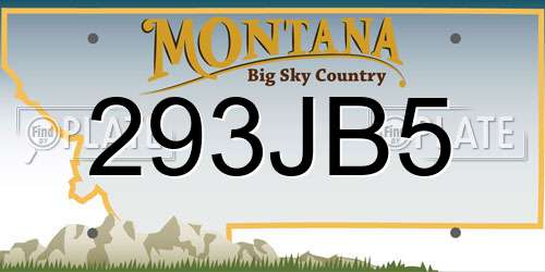 293JB5 Montana License Plate