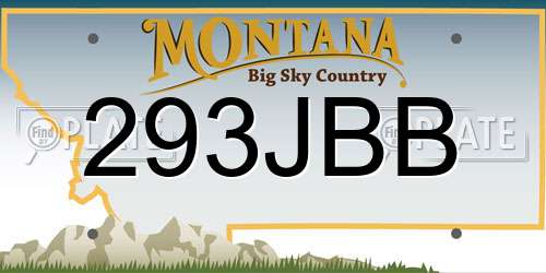 293JBB Montana License Plate