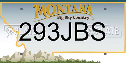 293JBS Montana License Plate