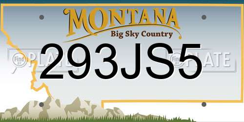 293JS5 Montana License Plate