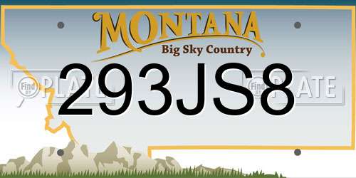 293JS8 Montana License Plate