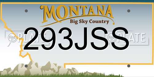 293JSS Montana License Plate