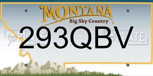 293QBV Montana License Plate