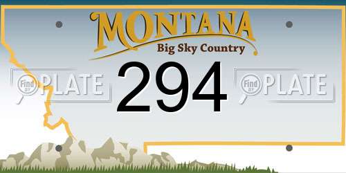 294 Montana License Plate
