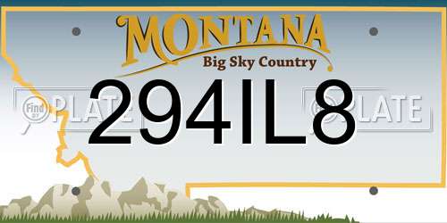 294IL8 Montana License Plate