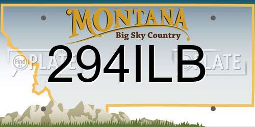 294ILB Montana License Plate