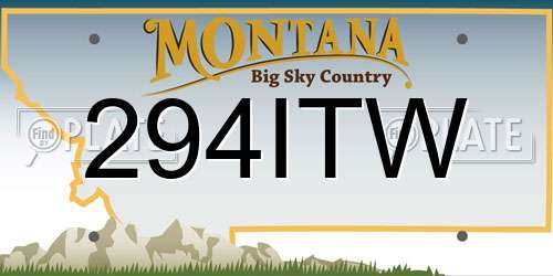 294ITW Montana License Plate