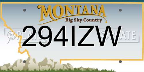 294IZW Montana License Plate