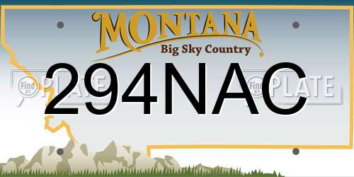 294NAC Montana License Plate