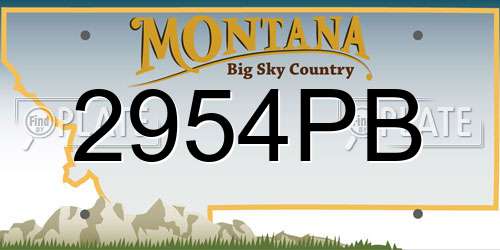 2954PB Montana License Plate