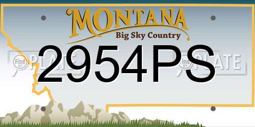 2954PS Montana License Plate