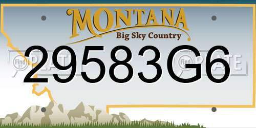 29583G6 Montana License Plate
