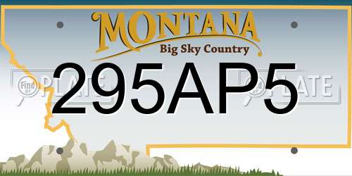 295AP5 Montana License Plate
