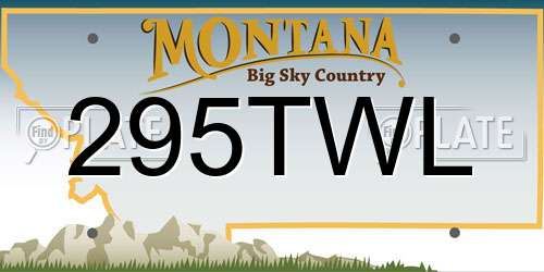 295TWL Montana License Plate