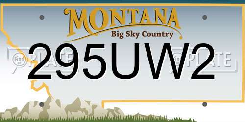 295UW2 Montana License Plate