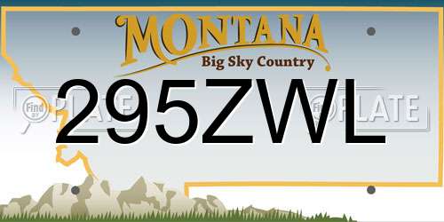 295ZWL Montana License Plate