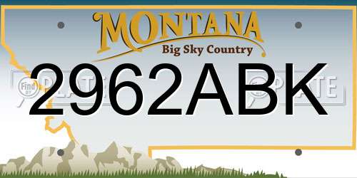 2962ABK Montana License Plate