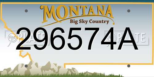 296574A Montana License Plate