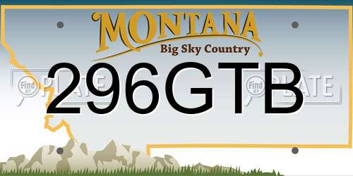 296GTB Montana License Plate