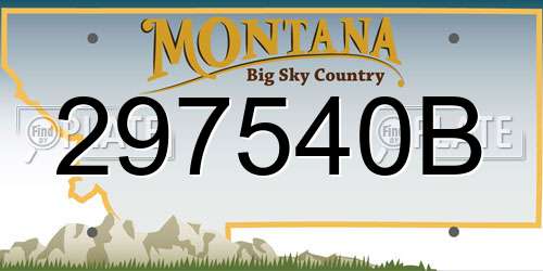 297540B Montana License Plate