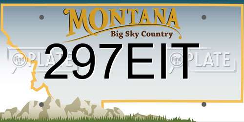 297EIT Montana License Plate