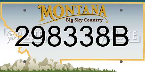 298338B Montana License Plate