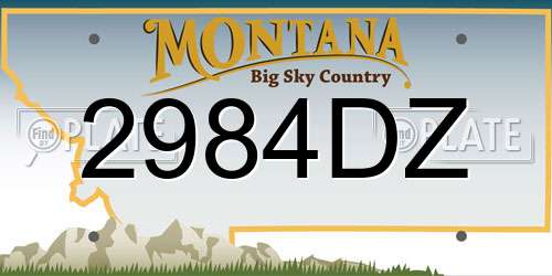 2984DZ Montana License Plate