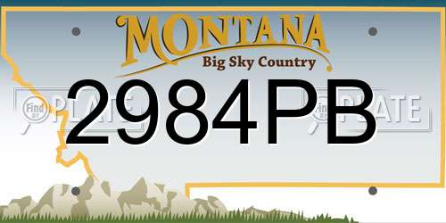 2984PB Montana License Plate
