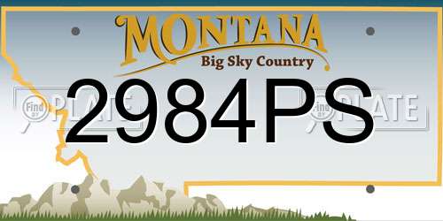 2984PS Montana License Plate