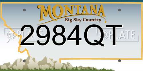 2984QT Montana License Plate