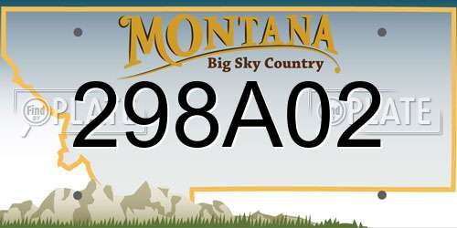 298A02 Montana License Plate