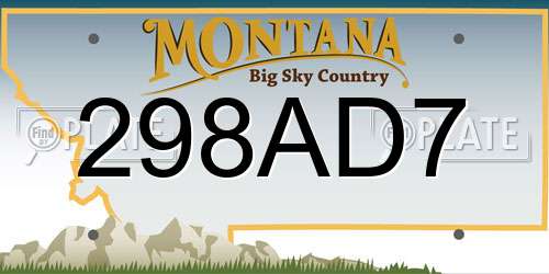 298AD7 Montana License Plate
