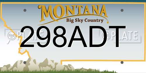 298ADT Montana License Plate