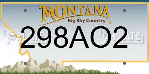 298AO2 Montana License Plate