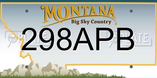 298APB Montana License Plate