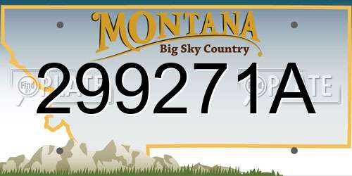 299271A Montana License Plate
