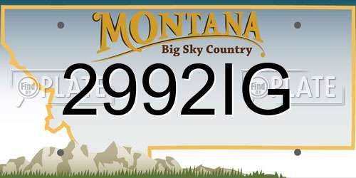 2992IG Montana License Plate