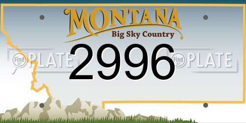 2996 Montana License Plate