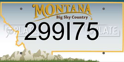 299I75 Montana License Plate
