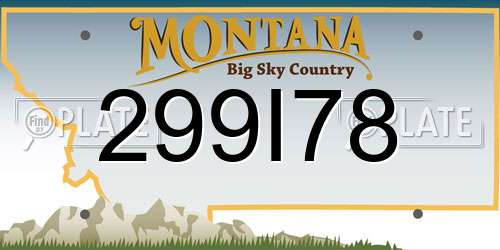 299I78 Montana License Plate