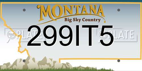 299IT5 Montana License Plate