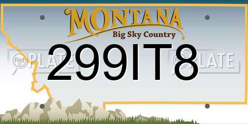 299IT8 Montana License Plate